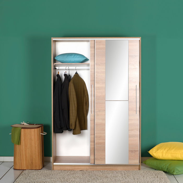 Hanah Home Armario Sonomo con Puerta Corredera de Espejo